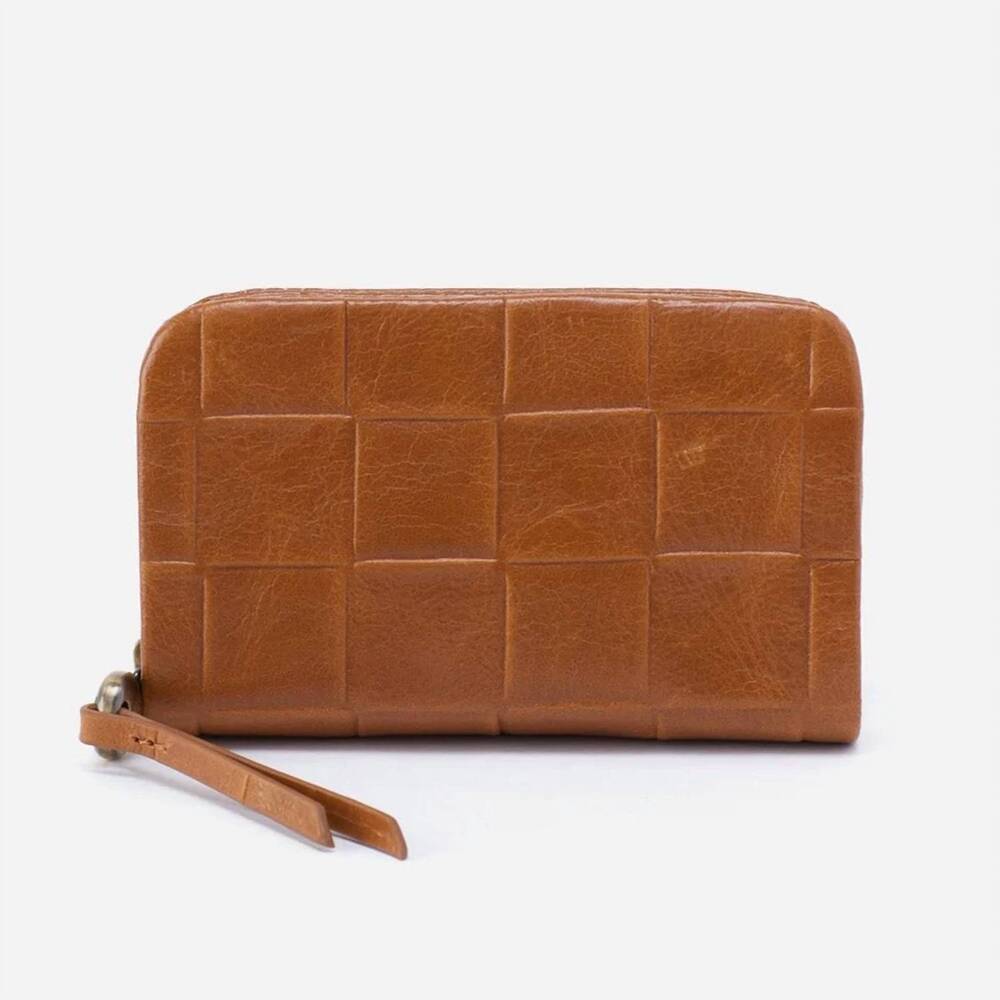 NEW HOBO eliza small zip around card case in truffle
